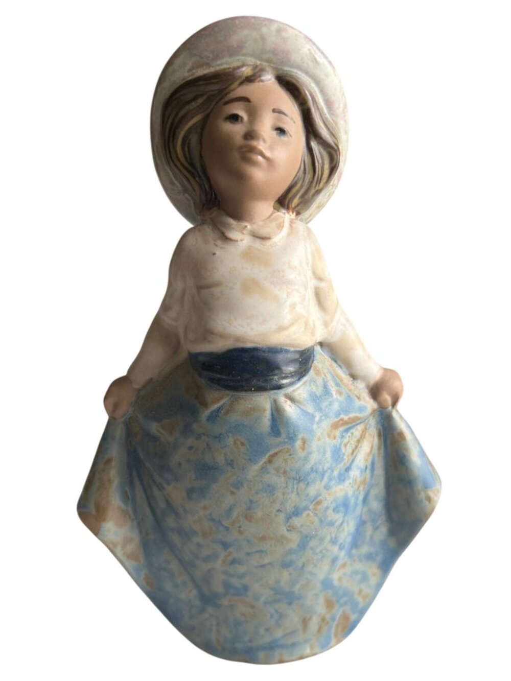 Vtg Nao By Lladro Porcelain Girl Figurine With Hat 1987 Spain Collectible